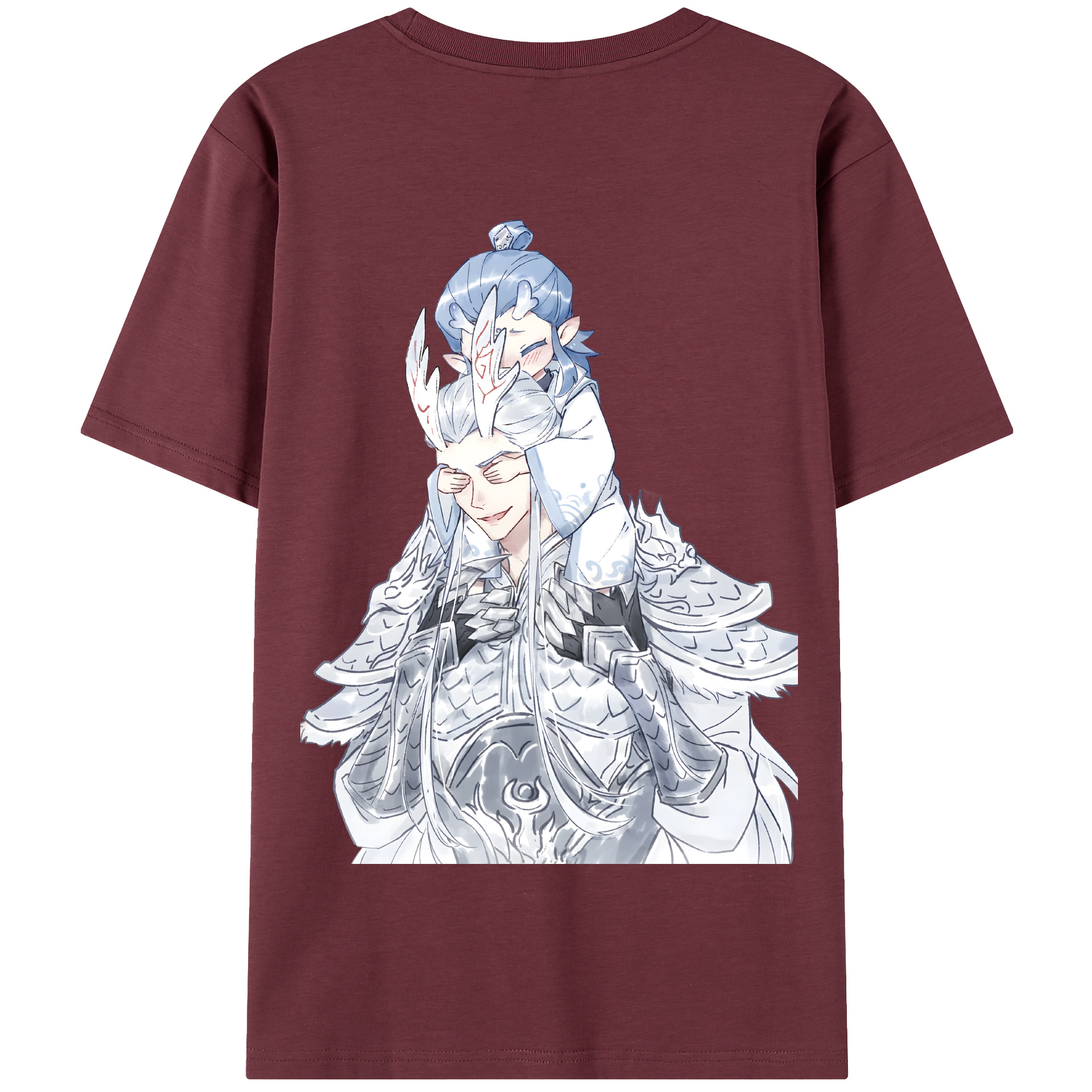 （画像用） Ne Zha 2 ナタ 魔童の大暴れ 綿100％半袖Tシャツ（背面プリント）
